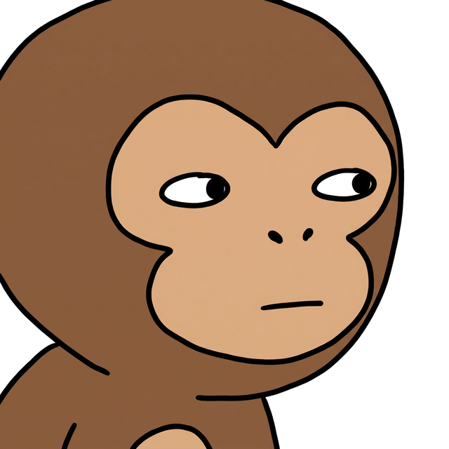 The monkey, looking unimpressed